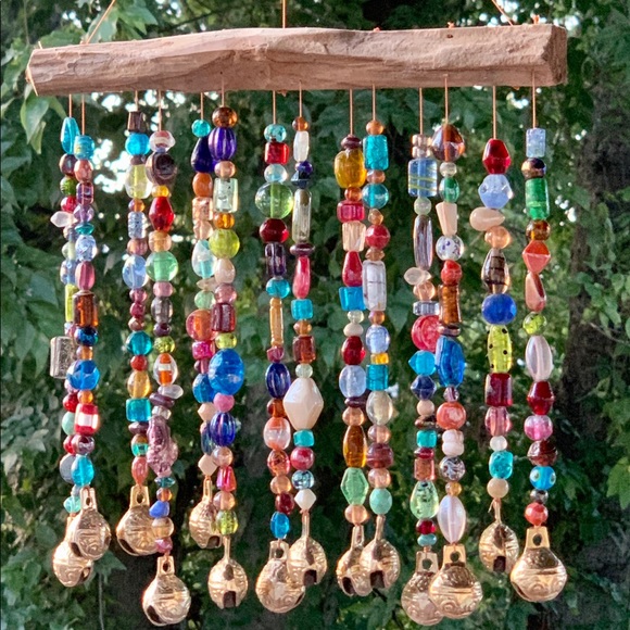 BuddhaArt Handmade Other - Multicolored Rainbow Wind Chime Sun Catcher Mobile - MADE TO ORDER Copper Bells